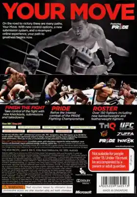 UFC Undisputed 3 (USA) box cover back